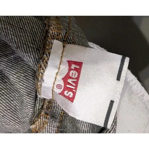 Levis 501 Jeans Mens 36x30 Pants Black Wash Workwear Faded Button Fly #499 - Picture 8 of 14